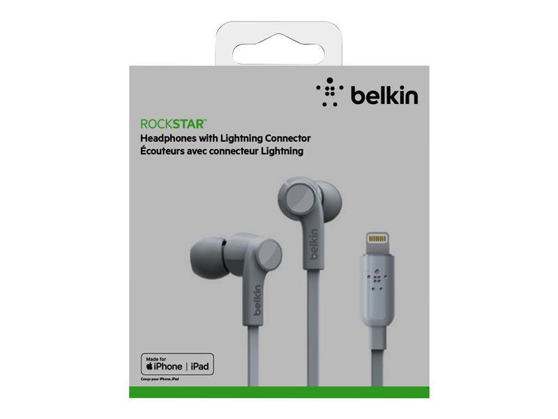 Belkin Écouteurs RockStar pour iPhone avec Connecteur Lightning (Écouteurs Conçus pour iPhone XS, XS Max, XR, 8/8 Plus etc - Blanc) Super Promo PC