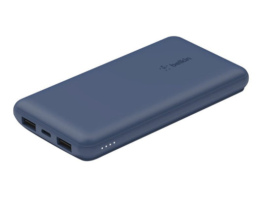 Belkin BOOST CHARGE - Banque d'alimentation - 10000 mAh - 18 Watt - 3 connecteurs de sortie (2 x USB, 24 pin USB-C) - bleu Super Promo PC